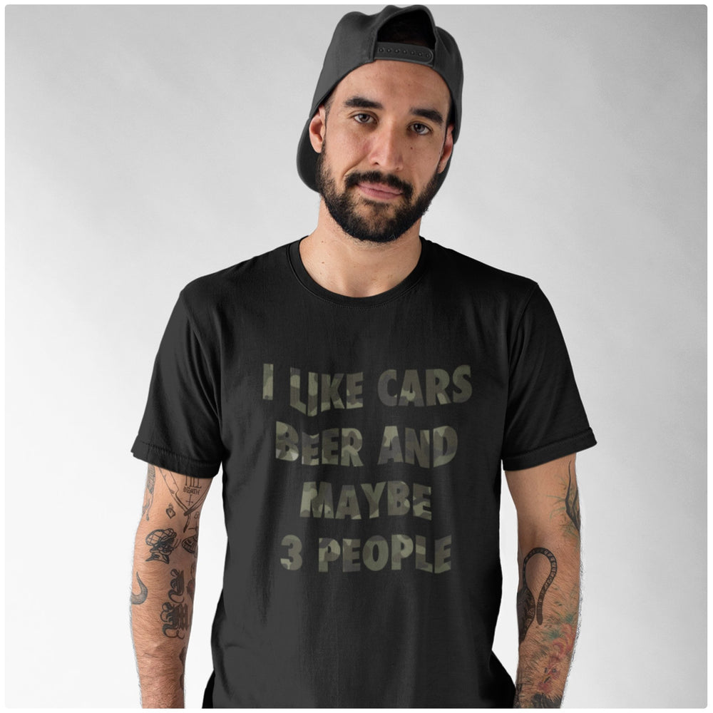 I Like Beer, Cars and Maybe 3 People - T-Shirt - Canada Race